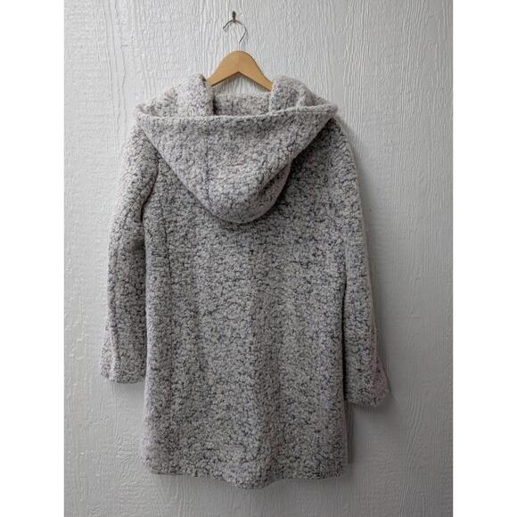 Cole Haan Gray Boucle Wool Blend Winter Coat With Hood Women's Size 12 - Picture 6 of 6
